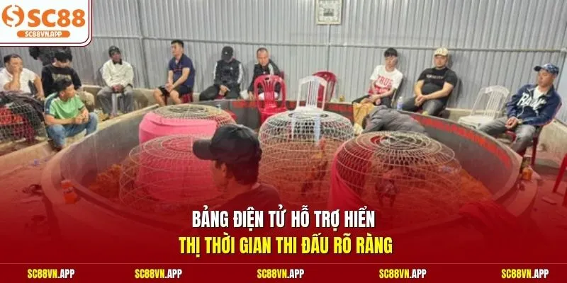 Bảng điện tử hỗ trợ hiển thị thời gian thi đấu rõ ràng